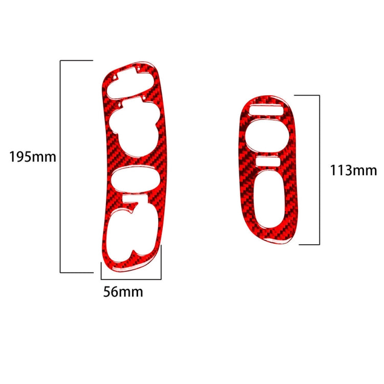 2 in 1 Car Carbon Fiber Door Control Panel Memory Seat Sticker Set for Chevrolet Corvette C5 1998-2004, Left Drive (Red) - Car Interior Mouldings by PMC TechLife | Online Shopping South Africa | PMC TechLife | Buy Now Pay Later Mobicred