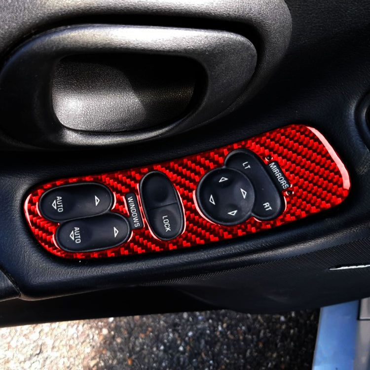 2 in 1 Car Carbon Fiber Door Control Panel  Sticker Set B for Chevrolet Corvette C5 1998-2004, Left Drive(Red) - Car Interior Mouldings by PMC TechLife | Online Shopping South Africa | PMC TechLife | Buy Now Pay Later Mobicred
