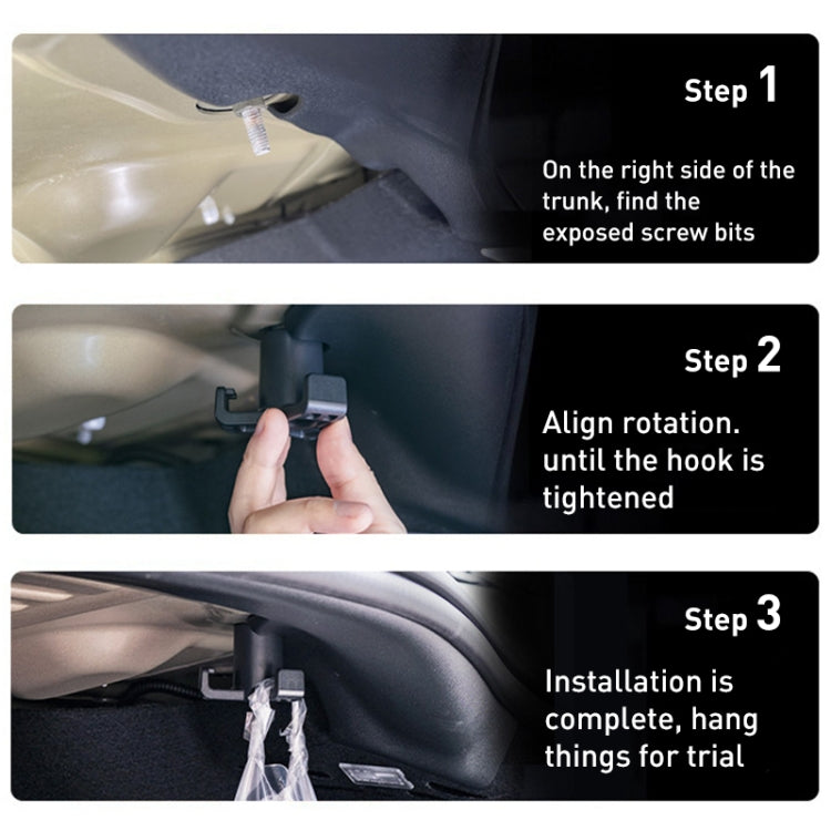 Car Trunk Grocery Bag Hook for Tesla Model 3(Black) - Stowing Tidying by PMC TechLife | Online Shopping South Africa | PMC TechLife | Buy Now Pay Later Mobicred