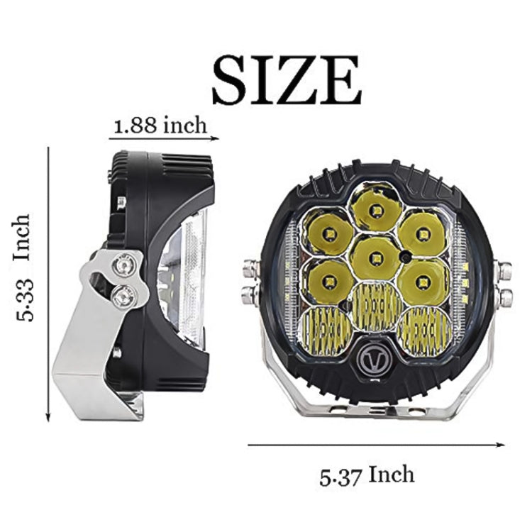 5 inch DC12V-24V 5000LM 6500K 50W Car LED Headlight for Jeep Wrangler / Harley - LED Headlamps by PMC TechLife | Online Shopping South Africa | PMC TechLife | Buy Now Pay Later Mobicred