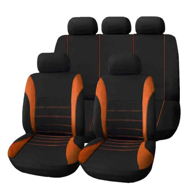 9 in 1 Universal Four Seasons Anti-Slippery Cushion Mat Set for 5 Seat Car, Style: Stitches (Orange) - Seat Accessories by PMC TechLife | Online Shopping South Africa | PMC TechLife | Buy Now Pay Later Mobicred