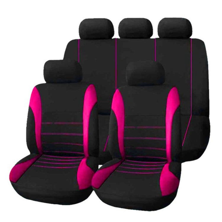 9 in 1 Universal Four Seasons Anti-Slippery Cushion Mat Set for 5 Seat Car, Style: Stitches (Pink) - Seat Accessories by PMC TechLife | Online Shopping South Africa | PMC TechLife | Buy Now Pay Later Mobicred