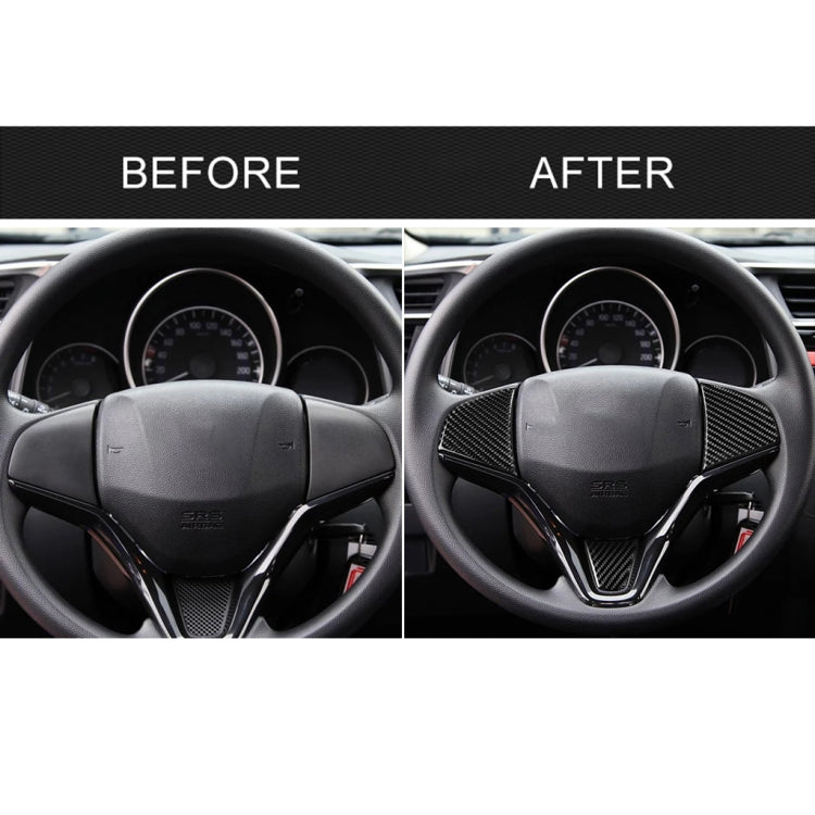 3 in 1 Car Carbon Fiber Steering Wheel Button Decorative Sticker for Honda Fit, Left and Right Drive Universal - Car Interior Mouldings by PMC TechLife | Online Shopping South Africa | PMC TechLife | Buy Now Pay Later Mobicred