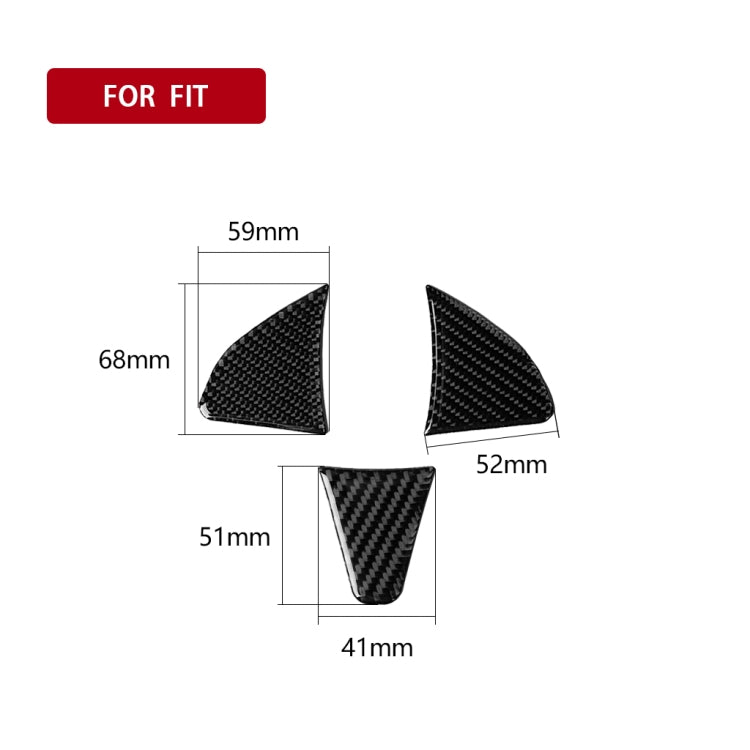 3 in 1 Car Carbon Fiber Steering Wheel Button Decorative Sticker for Honda Fit, Left and Right Drive Universal - Car Interior Mouldings by PMC TechLife | Online Shopping South Africa | PMC TechLife | Buy Now Pay Later Mobicred