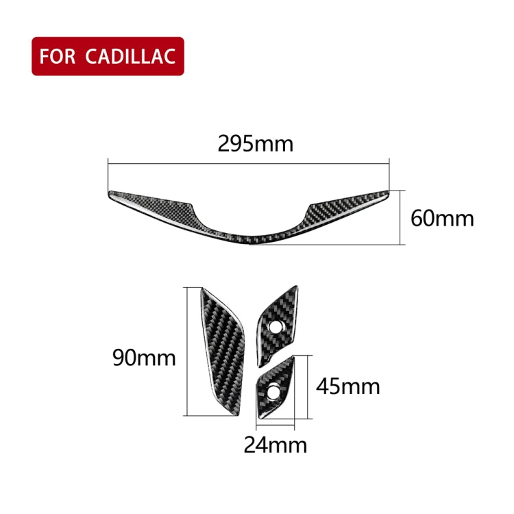 4 in 1 Car Carbon Fiber Steering Wheel Button Decorative Sticker for Cadillac xt5 2016-2017, Left and Right Drive Universal - Car Interior Mouldings by PMC TechLife | Online Shopping South Africa | PMC TechLife | Buy Now Pay Later Mobicred