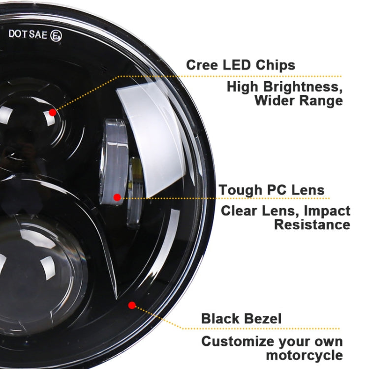 7 inch Round LED Motorcycle Headlight Modified Spotlight for Honda (Silver) - Headlights by PMC TechLife | Online Shopping South Africa | PMC TechLife | Buy Now Pay Later Mobicred