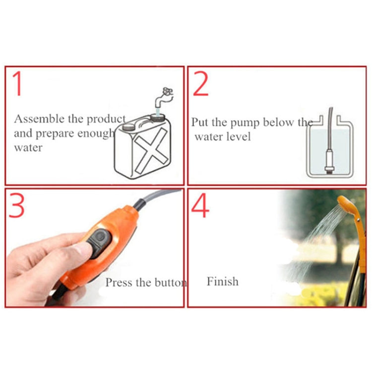 12V Portable Outdoor Car Electric Shower Sprinkler Washer (Yellow) - Car washing supplies by PMC TechLife | Online Shopping South Africa | PMC TechLife | Buy Now Pay Later Mobicred