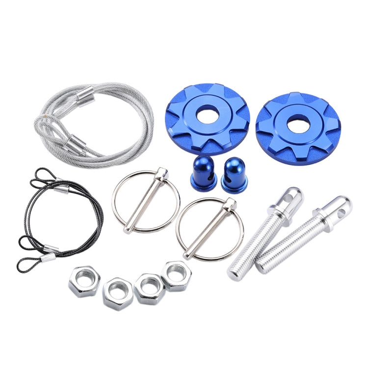 XH-6041 Car Universal Modified Aluminum Alloy Engine Hood Lock Cover(Blue) - Locks & Hasps by PMC TechLife | Online Shopping South Africa | PMC TechLife | Buy Now Pay Later Mobicred