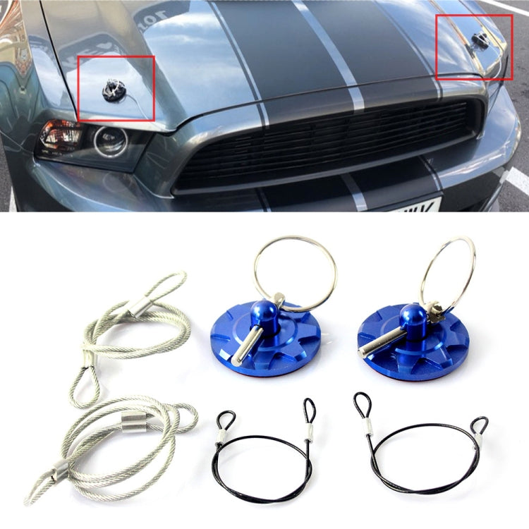 XH-6049 Car Universal Modified Racing Punch-free Aluminum Engine Hood Lock Cover(Blue) - Locks & Hasps by PMC TechLife | Online Shopping South Africa | PMC TechLife | Buy Now Pay Later Mobicred