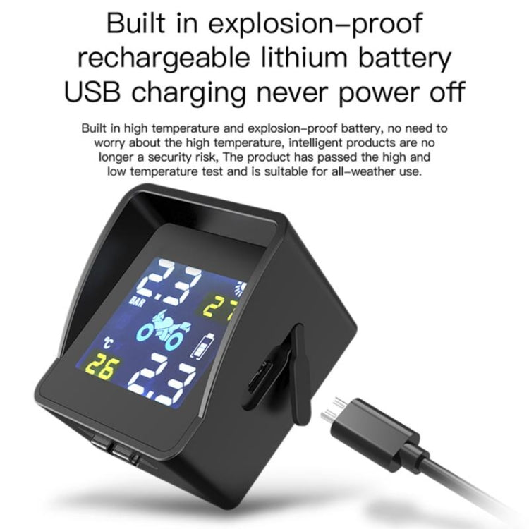 Universal Motorcycle Wireless High Precision Solar Energy TPMS Tire Pressure Alarm System External Tire Monitor - Electrical System by PMC TechLife | Online Shopping South Africa | PMC TechLife | Buy Now Pay Later Mobicred