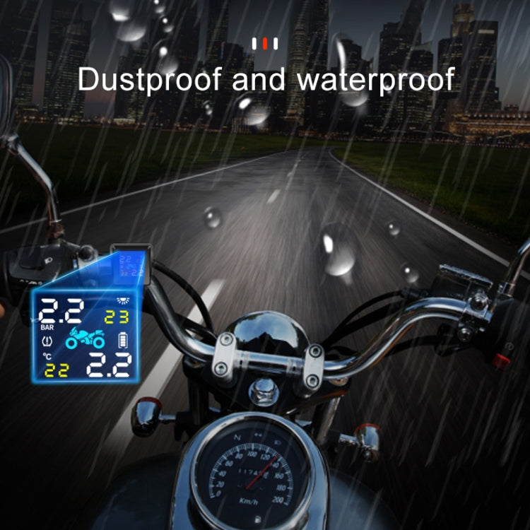Universal Motorcycle Wireless High Precision Solar Energy TPMS Tire Pressure Alarm System External Tire Monitor - Electrical System by PMC TechLife | Online Shopping South Africa | PMC TechLife | Buy Now Pay Later Mobicred