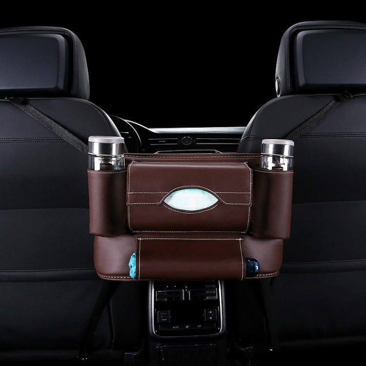 Car Front Seat Hanging Bag Paper Towel / Water Cup Storage Bag(Coffee) - Tissue Boxes by PMC Jewellery | Online Shopping South Africa | PMC Jewellery | Buy Now Pay Later Mobicred
