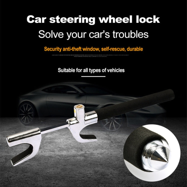 Car Adjustable Telescopic U Shape Steering Wheel Lock Anti-theft Cipher Lock with Safety Hammer - free shipping - PMC TechLife - Order now!