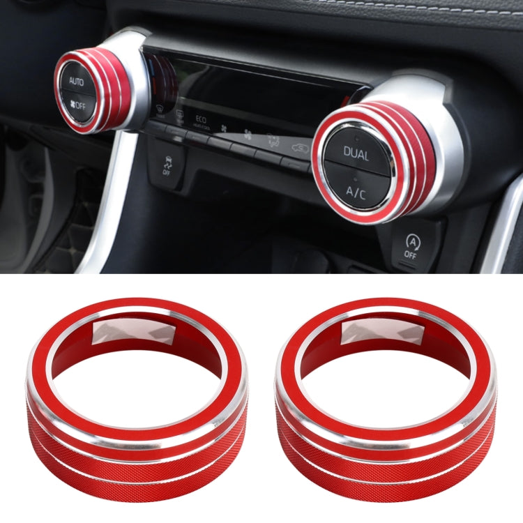 2 PCS Car Aluminum Alloy Air Conditioner Knob Case for Toyota RAV4 / Wildlander (Red) - Decoration Rings by PMC TechLife | Online Shopping South Africa | PMC TechLife | Buy Now Pay Later Mobicred