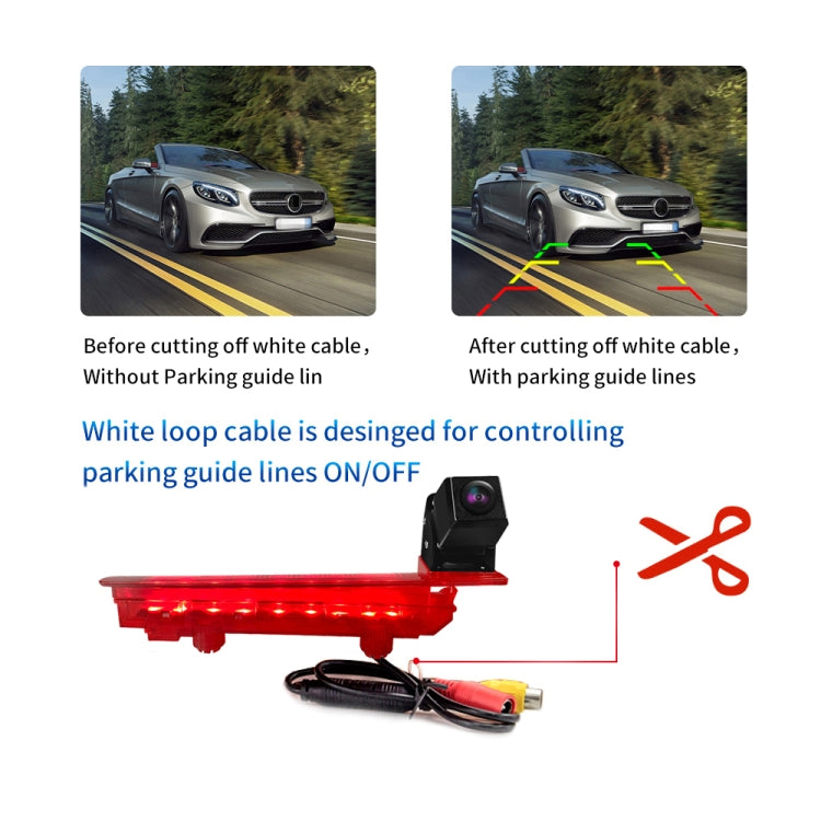 PZ470 Car Waterproof 170 Degree Brake Light View Camera + 7 inch Rearview Monitor for Volkswagen T5 / T6 2010-2017 - Rear View Cameras by PMC TechLife | Online Shopping South Africa | PMC TechLife | Buy Now Pay Later Mobicred