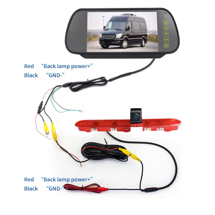 PZ471 Car Waterproof 170 Degree Brake Light View Camera + 7 inch Rearview Monitor for Citroen / Peugeot / Toyota - Rear View Cameras by PMC TechLife | Online Shopping South Africa | PMC TechLife | Buy Now Pay Later Mobicred