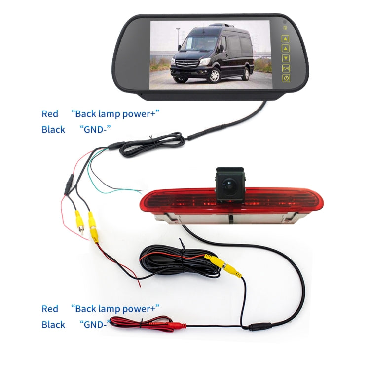 PZ472 Car Waterproof 170 Degree Brake Light View Camera + 7 inch Rearview Monitor for Fiat / Opel - Rear View Cameras by PMC TechLife | Online Shopping South Africa | PMC TechLife | Buy Now Pay Later Mobicred