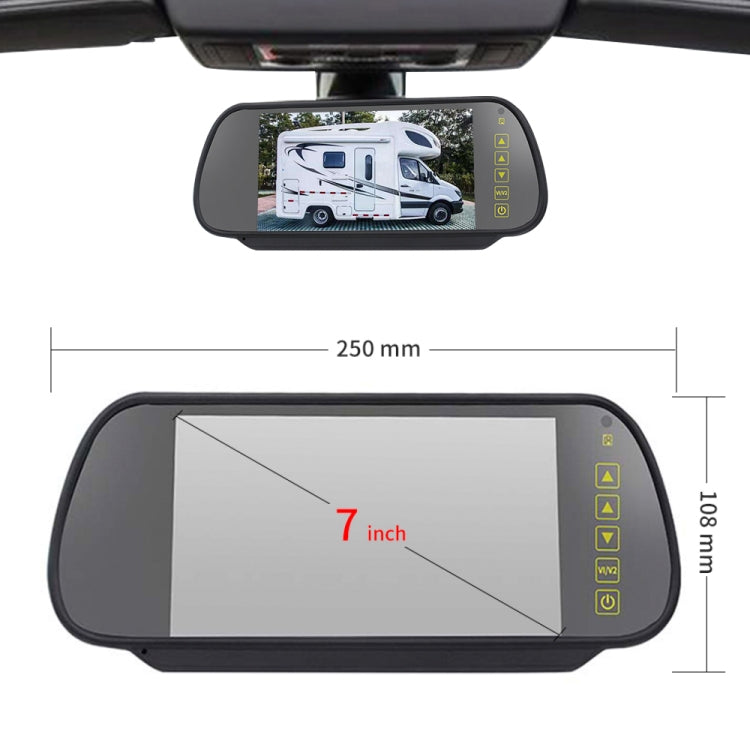 PZ473 Car Waterproof 170 Degree Brake Light View Camera + 7 inch Rearview Monitor for Volkswagen T6 Single Door - Rear View Cameras by PMC TechLife | Online Shopping South Africa | PMC TechLife | Buy Now Pay Later Mobicred