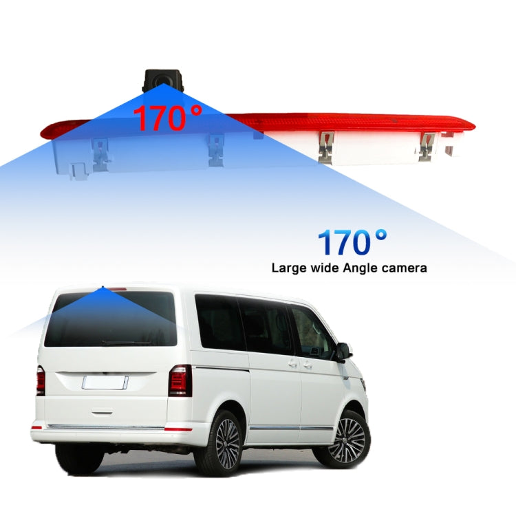 PZ473 Car Waterproof 170 Degree Brake Light View Camera + 7 inch Rearview Monitor for Volkswagen T6 Single Door - Rear View Cameras by PMC TechLife | Online Shopping South Africa | PMC TechLife | Buy Now Pay Later Mobicred