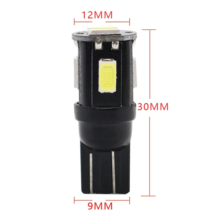 10 PCS T10 DC12V / 1.5W / 6000K / 80LM Car Decoding LED Clearance Lights with 6LEDs SMD-5630 Lamp Beads - Brake Lights by PMC TechLife | Online Shopping South Africa | PMC TechLife | Buy Now Pay Later Mobicred