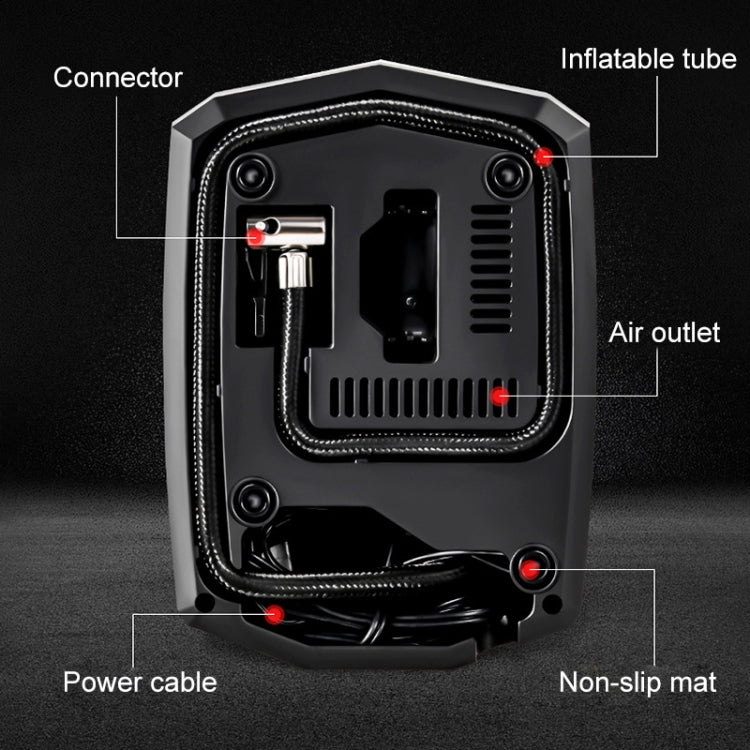 Car 12V Portable Inflatable Cylinder Pedal Digital Display Air Pump with Light - Inflatable Pump by PMC TechLife | Online Shopping South Africa | PMC TechLife