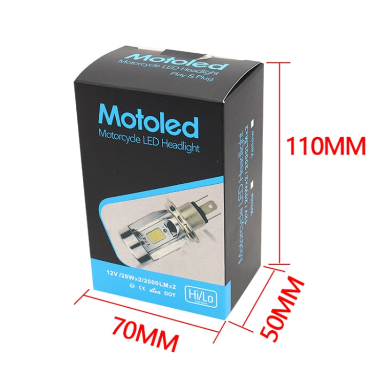 BA20D DC12-80V / 20W / 6000K / 2000LM Motorcycle Headlight with Angel Eyes (Blue) - Headlights by PMC Jewellery | Online Shopping South Africa | PMC Jewellery | Buy Now Pay Later Mobicred