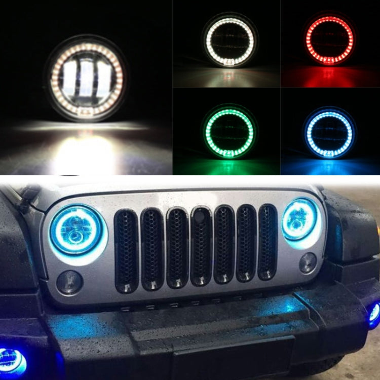 2 PCS DC12V-30V / 30W / 3A / 1440LM 12LEDs  4 inch Car LED Colorful Fog Light, Style: Black Background(White Light) - Fog / Driving Lights by PMC TechLife | Online Shopping South Africa | PMC TechLife | Buy Now Pay Later Mobicred