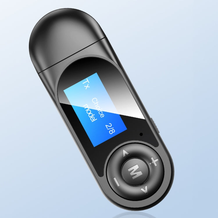 T-13 Bluetooth 5.0 LCD Digital Display Bluetooth Adapter Receiver Transmitter(Black) - free shipping - PMC Jewellery - Order now!