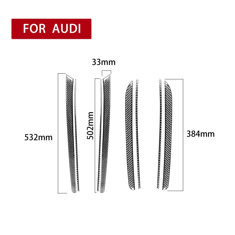 8 in 1 Car Carbon Fiber Door Panel Decorative Sticker for Audi A5 Hard Top 2008-, Left and Right Drive Universal - Car Interior Mouldings by PMC TechLife | Online Shopping South Africa | PMC TechLife | Buy Now Pay Later Mobicred