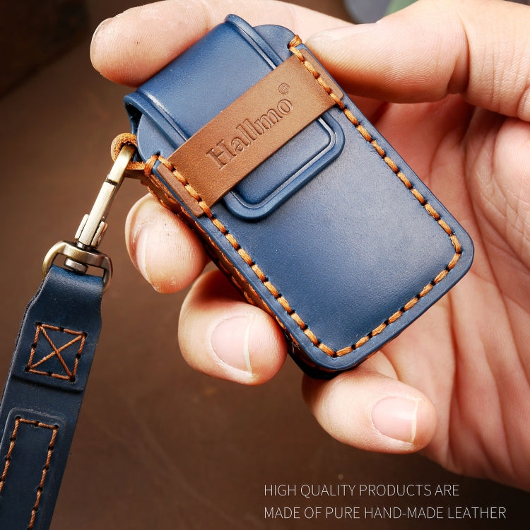 Hallmo Car Cowhide Leather Key Protective Cover Key Case for Honda Civic / Accord 3-button Start(Blue) - free shipping - PMC TechLife - Order now!