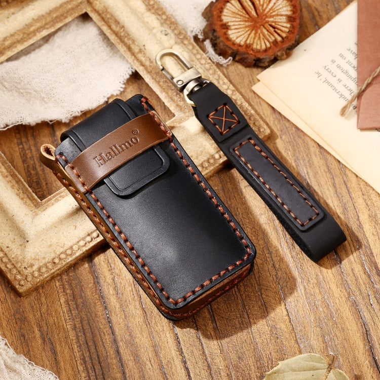 Hallmo Car Cowhide Leather Key Protective Cover Key Case for Trumpchi GS4 2021 B Style(Black) - free shipping - PMC TechLife - Order now!