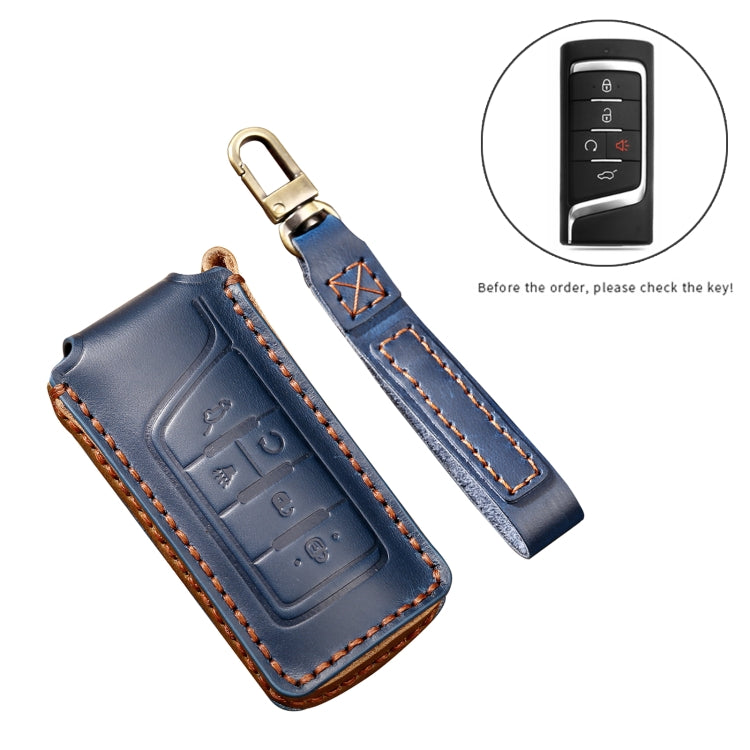 Hallmo Car Cowhide Leather Key Protective Cover Key Case for Trumpchi GS4 2021 B Style(Black) - free shipping - PMC TechLife - Order now!