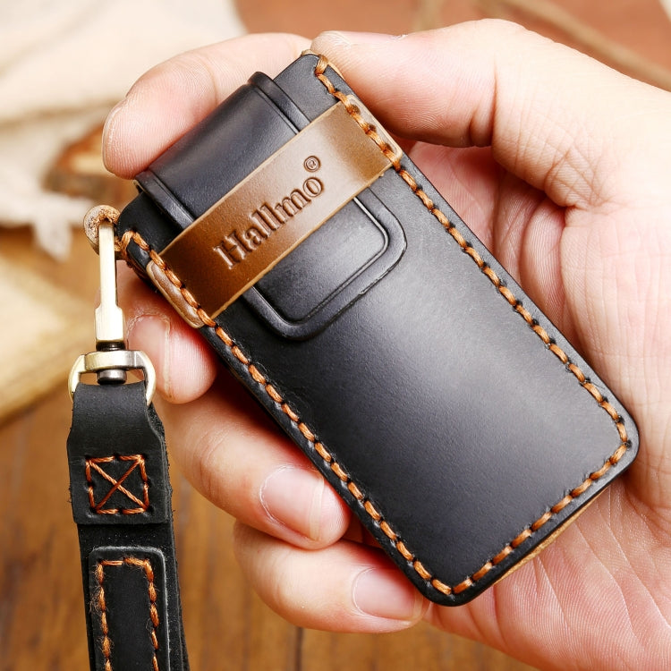 Hallmo Car Cowhide Leather Key Protective Cover Key Case for Trumpchi GS4 2021 B Style(Black) - free shipping - PMC TechLife - Order now!