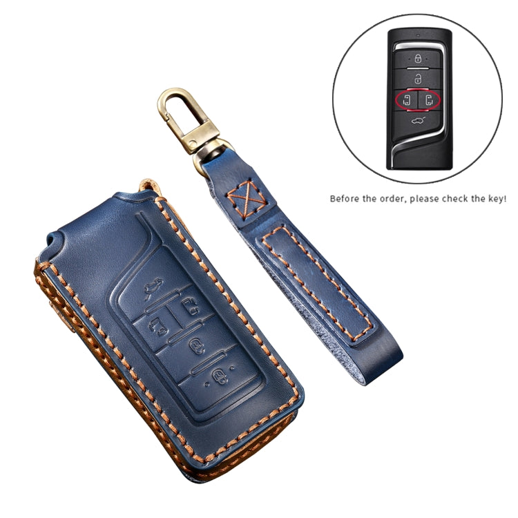 Hallmo Car Cowhide Leather Key Protective Cover Key Case for Trumpchi GS4 2021 C Style(Brown) - free shipping - PMC TechLife - Order now!