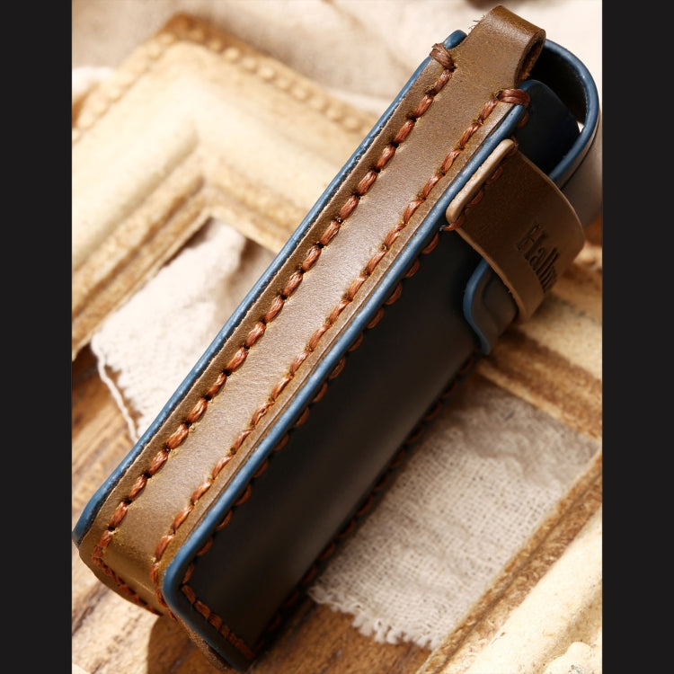 Hallmo Car Cowhide Leather Key Protective Cover Key Case for Trumpchi GS4 2021 C Style(Black) - Car Key Cases by Hallmo | Online Shopping South Africa | PMC TechLife | Buy Now Pay Later Mobicred