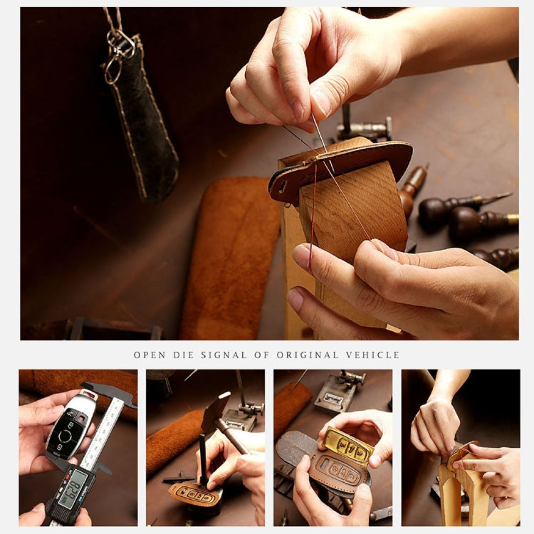 Hallmo Car Cowhide Leather Key Protective Cover Key Case for Toyota Corolla 2017 3-button(Brown) - free shipping - PMC TechLife - Order now!