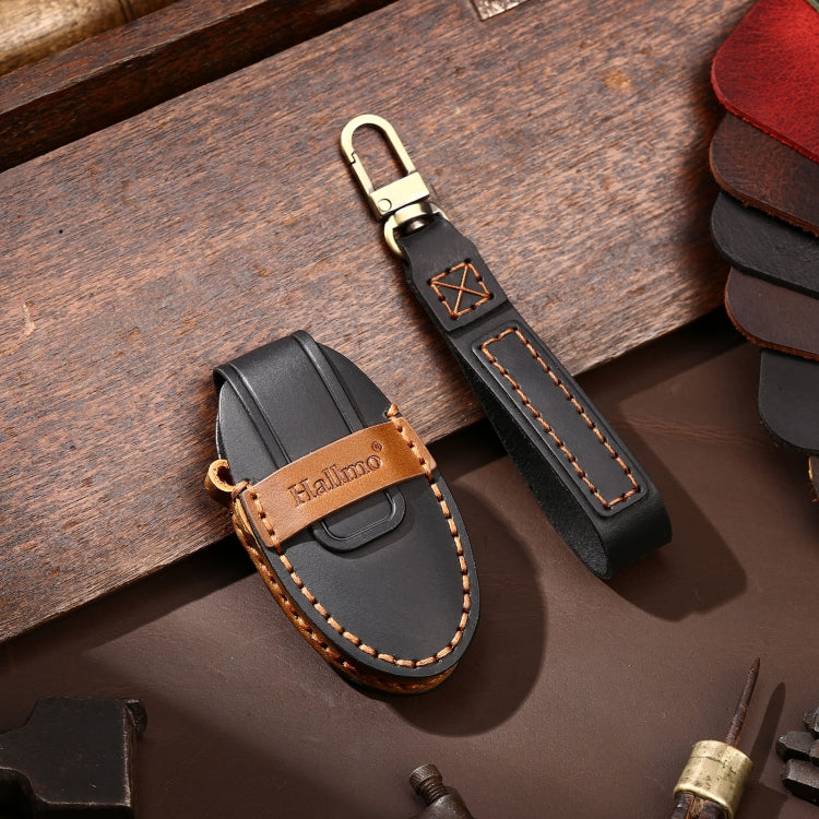 Hallmo Car Cowhide Leather Key Protective Cover Key Case for Nissan Sylphy 3-button Tail Box(Black) - free shipping - PMC TechLife - Order now!