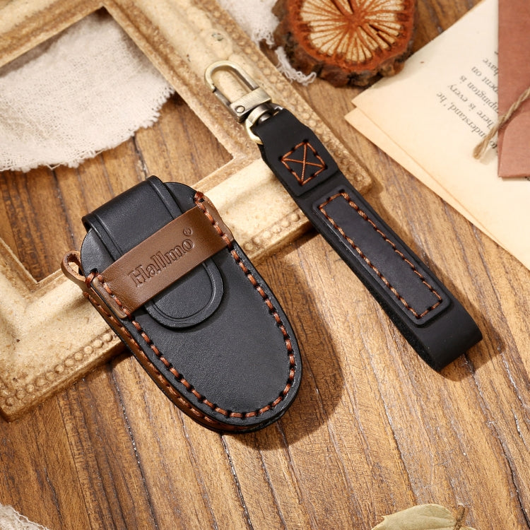 Hallmo Car Cowhide Leather Key Protective Cover Key Case for Tesla Model X B Style(Black) - free shipping - PMC TechLife - Order now!