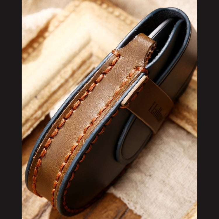 Hallmo Car Cowhide Leather Key Protective Cover Key Case for NIO ES6 / ES8(Black) - Car Key Cases by Hallmo | Online Shopping South Africa | PMC TechLife | Buy Now Pay Later Mobicred