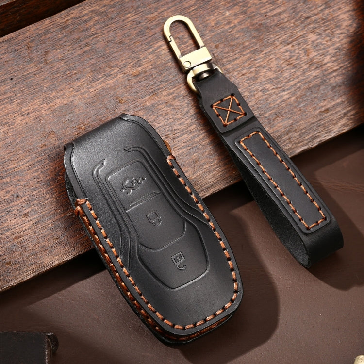 Hallmo Car Cowhide Leather Key Protective Cover Key Case for Ford Focus  A Style(Black) - free shipping - PMC TechLife - Order now!