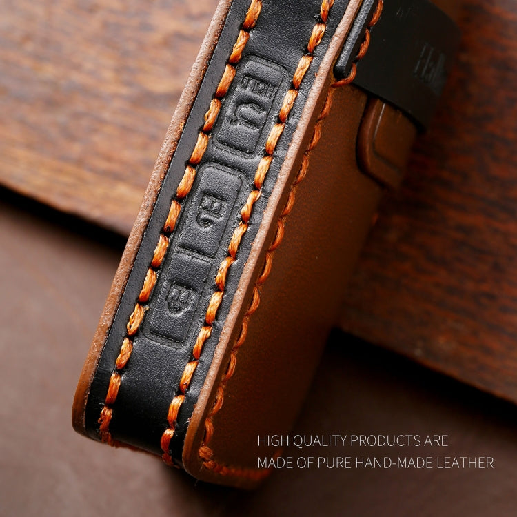 Hallmo Car Cowhide Leather Key Protective Cover Key Case for Mazda Axela 3-button(Blue) - Car Key Cases by Hallmo | Online Shopping South Africa | PMC TechLife | Buy Now Pay Later Mobicred