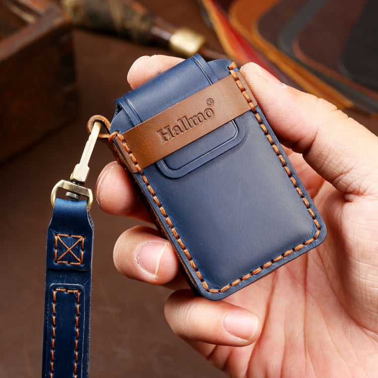 Hallmo Car Cowhide Leather Key Protective Cover Key Case for New Volvo(Blue) - free shipping - PMC TechLife - Order now!