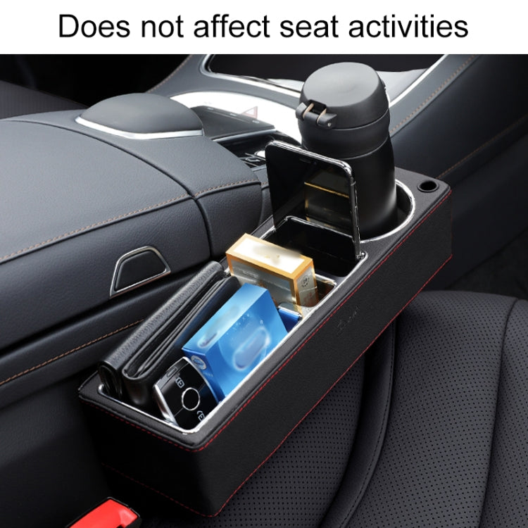 Car Multi-functional Console PU Leather Box Cup Holder Seat Gap Side Storage Box (Black) - free shipping - PMC TechLife - Order now!
