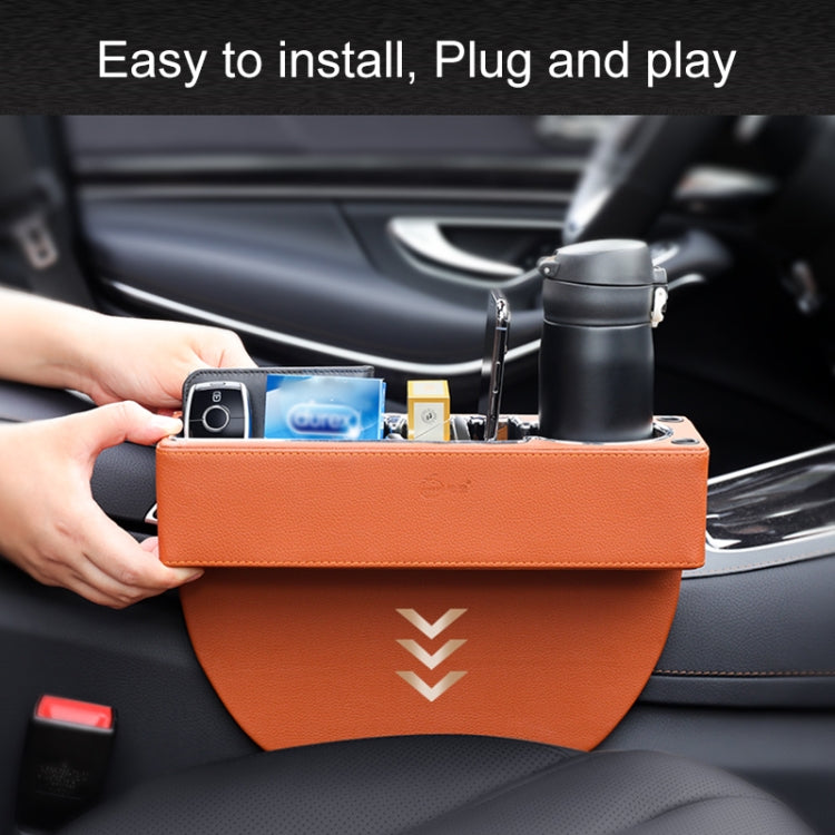 Car Multi-functional Console PU Leather Box Cup Holder Seat Gap Side Storage Box (Black) - free shipping - PMC TechLife - Order now!