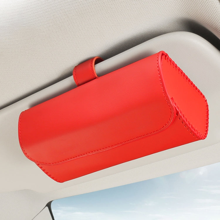 533 Car Glasses Storage Bag Glasses Box (Red) - Sunglasses & Glasses Clips by PMC Jewellery | Online Shopping South Africa | PMC Jewellery | Buy Now Pay Later Mobicred