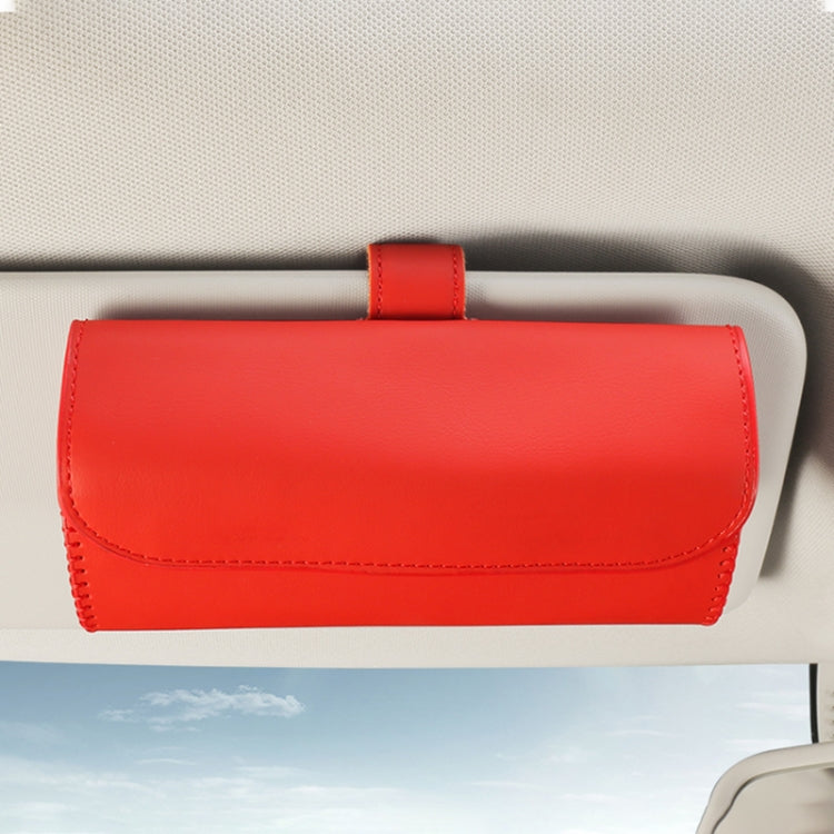 533 Car Glasses Storage Bag Glasses Box (Red) - Sunglasses & Glasses Clips by PMC Jewellery | Online Shopping South Africa | PMC Jewellery | Buy Now Pay Later Mobicred