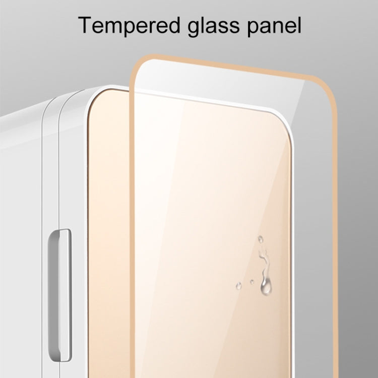 8L 37-48W Tempered Glass Panel Car / Home Mini Refrigerator US Plug(Gold) - Refrigerators by PMC TechLife | Online Shopping South Africa | PMC TechLife | Buy Now Pay Later Mobicred