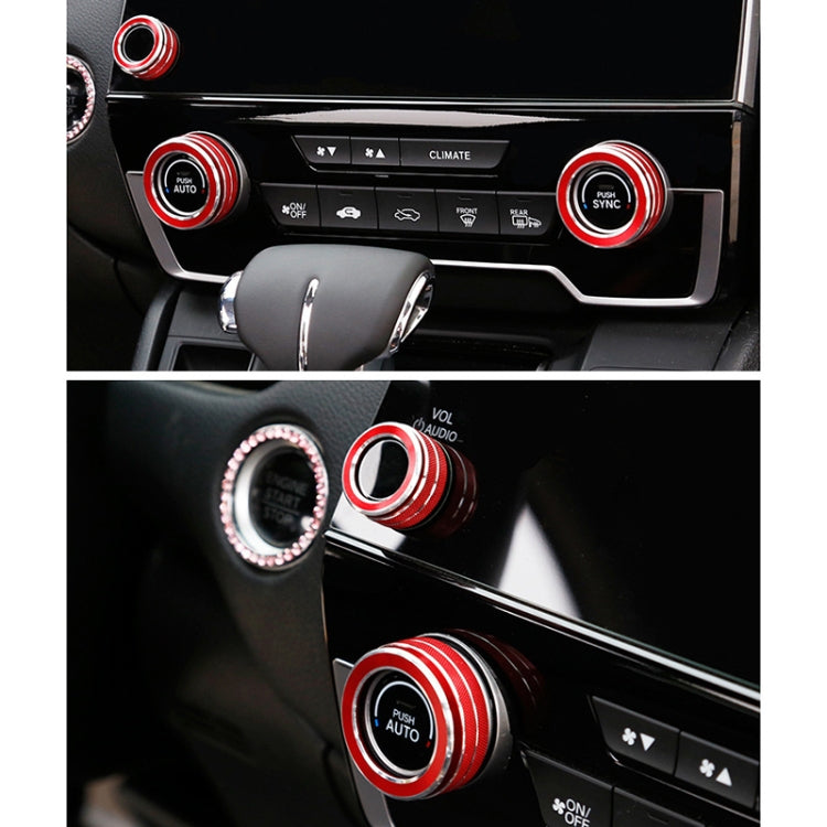 3 PCS Car Metal Air Conditioner Knob Case for Honda CR-V 2017-2021 (Red) - Decoration Rings by PMC TechLife | Online Shopping South Africa | PMC TechLife | Buy Now Pay Later Mobicred