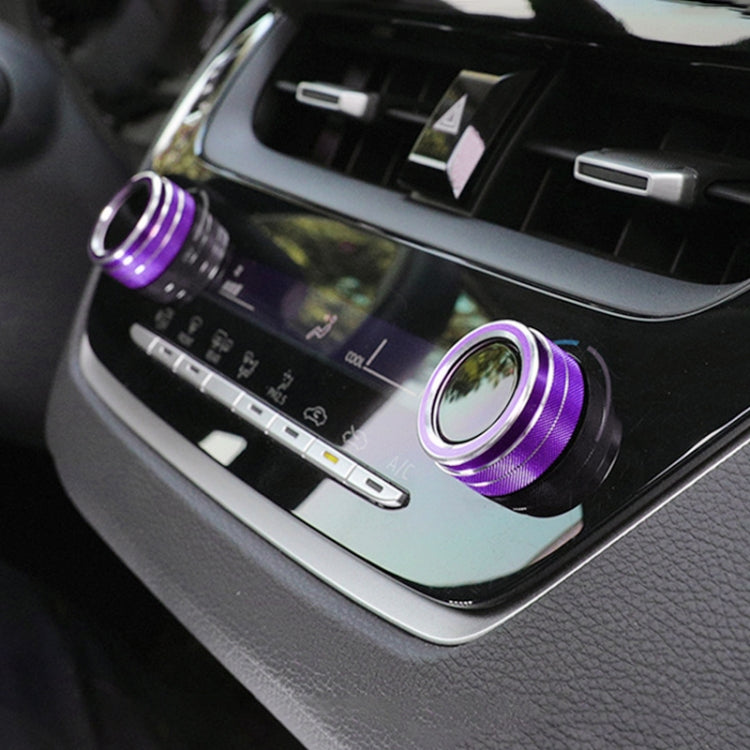 2 PCS Car Metal Air Conditioner Knob Case for Toyota Corolla / Levin / Allion / Yaris 2019-2021 (Purple) - Decoration Rings by PMC TechLife | Online Shopping South Africa | PMC TechLife | Buy Now Pay Later Mobicred