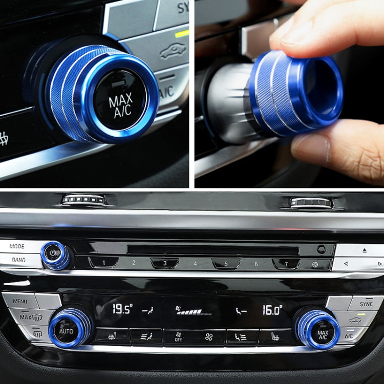 3 PCS / Set Air Conditioning Knob Metal Decorative Ring for BMW X3 / X4 / 5 Series / 7 Series / 6 Series GT (Blue) - Decoration Rings by PMC TechLife | Online Shopping South Africa | PMC TechLife | Buy Now Pay Later Mobicred